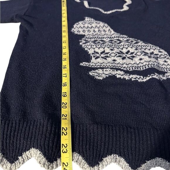 BloomChic Blue and White Crew Neck Sweater - Picture 3 of 5